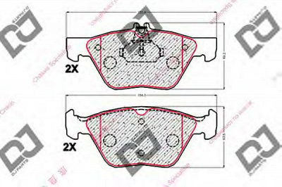 DJ PARTS bp1871 -  Комплект тормозных колодок, дисковый тормоз
